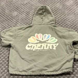 Cherry LA Hoodie - Gray with Pastel Rainbow Design